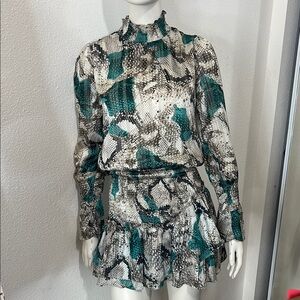 Buddy Love Snake Print Dress with Ruffle Details